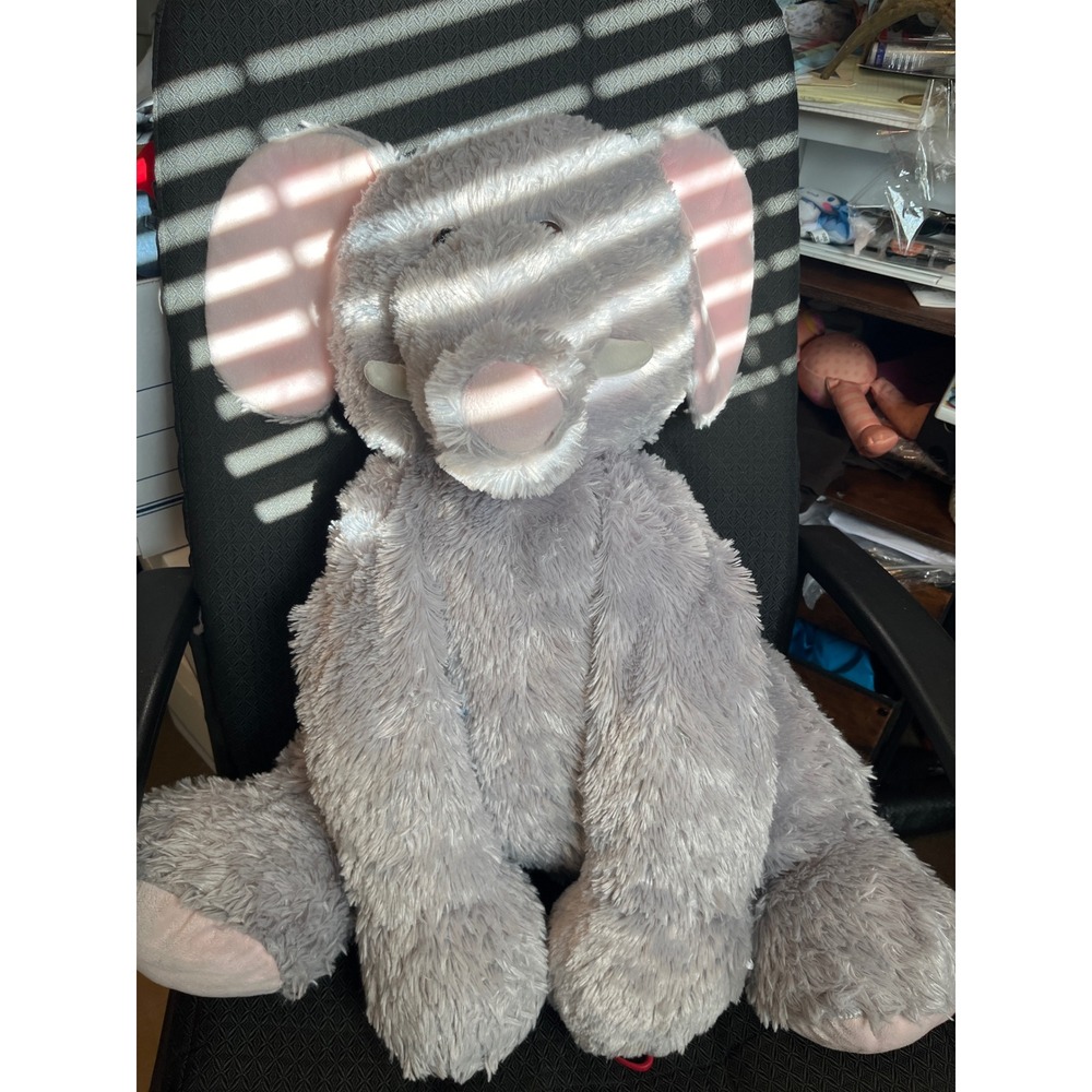 Hugfun International Gray Elephant Plush Large 24"Shaggy Stuffed Animal